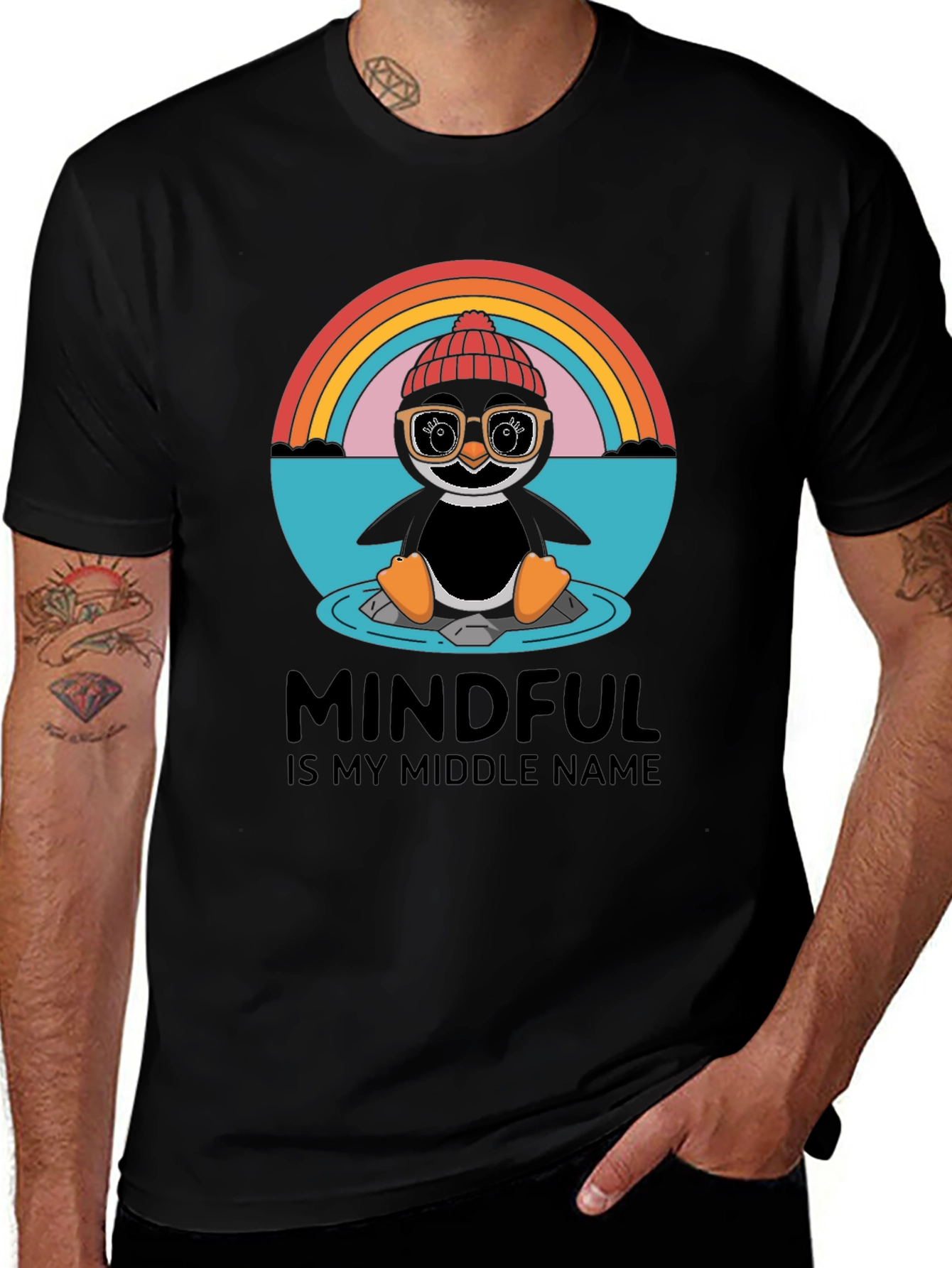Variant 18 of Mindful Penguin Graphic Tee