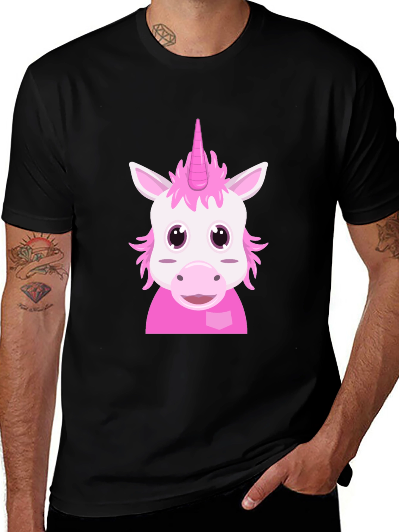 Variant 25 of Unicorn Graphic Tee - Black Cotton T-Shirt