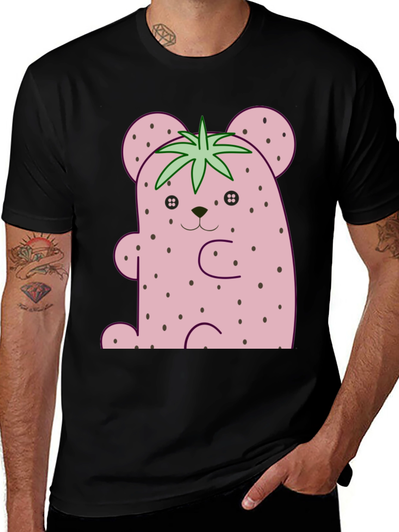 Variant 9 of Strawberry Bear Graphic Tee - Cute Kawaii Style Shirt