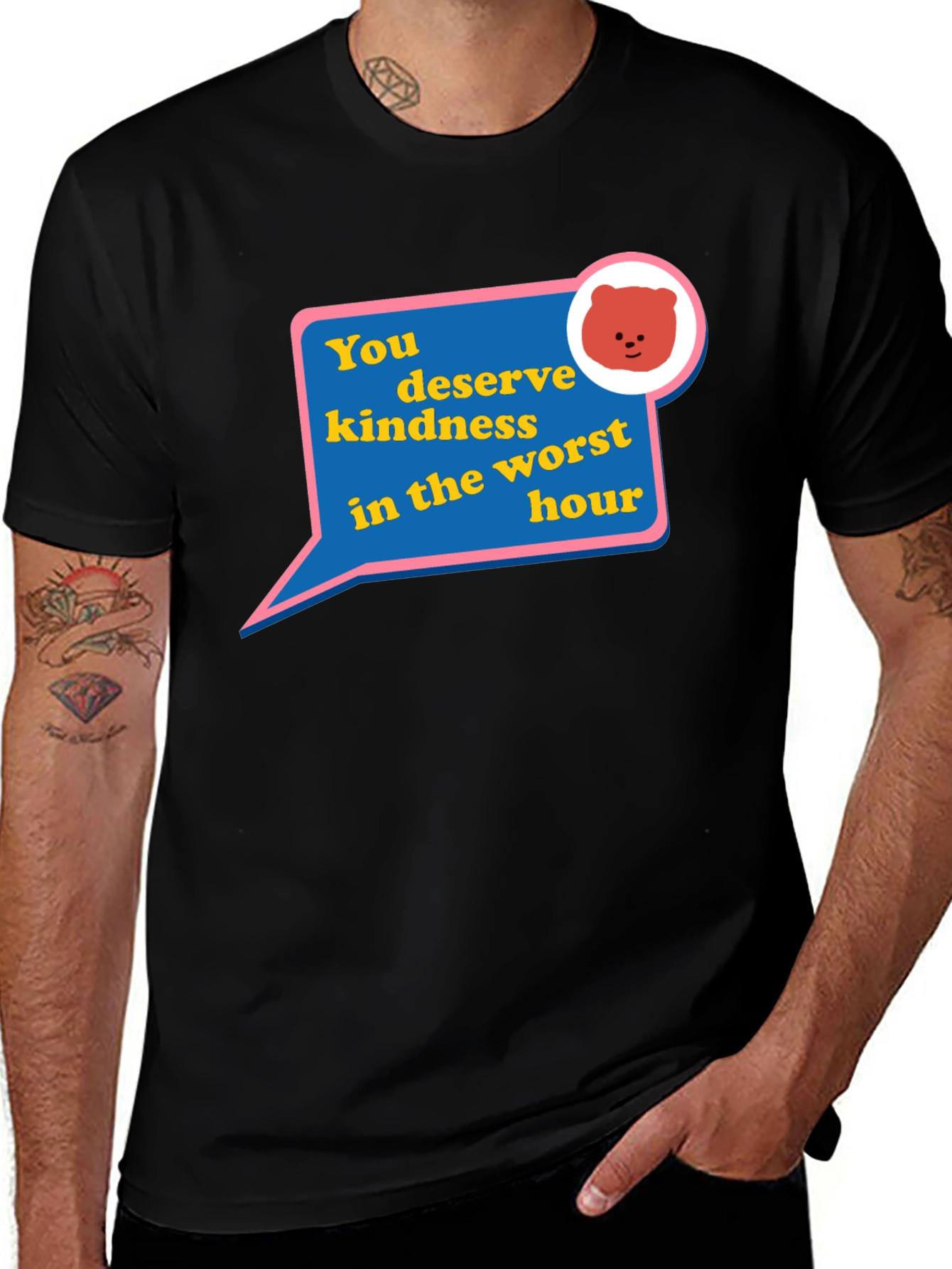 Variant 10 of Kindness Bear Graphic T-Shirt - You Deserve It