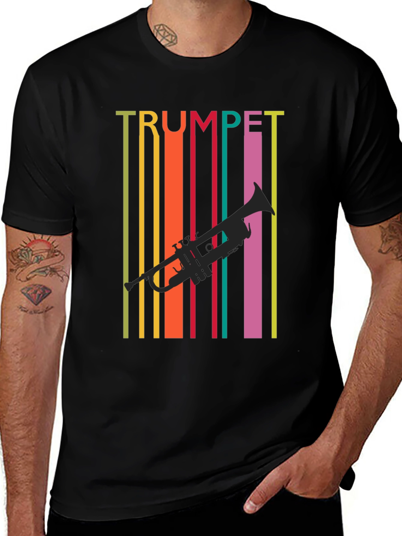 Variant 2 of Retro Trumpet Graphic Tee - Colorful Music Lover T-Shirt