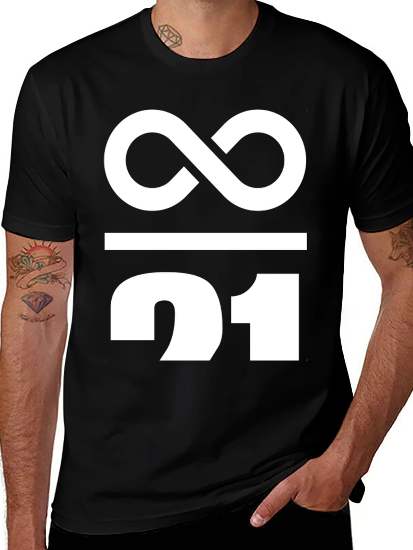 Variant 16 of Infinity / 21 Graphic Tee - Black Cotton Blend