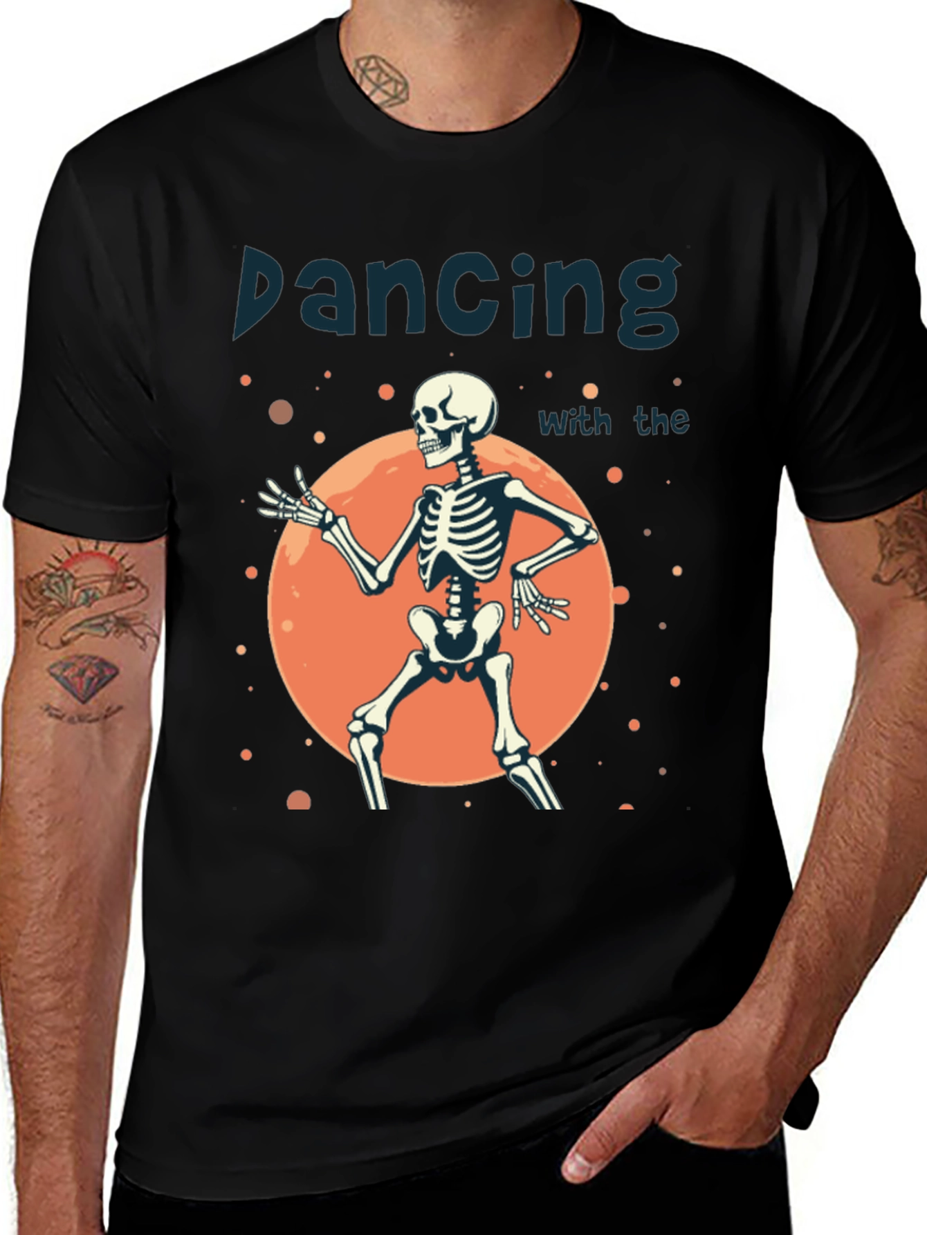 Variant 23 of Dancing Skeleton Graphic Tee - Halloween Style!