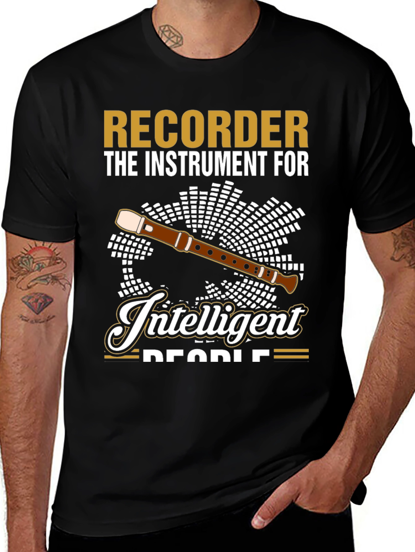 Variant 14 of Recorder Instrument T-Shirt - For Intelligent People