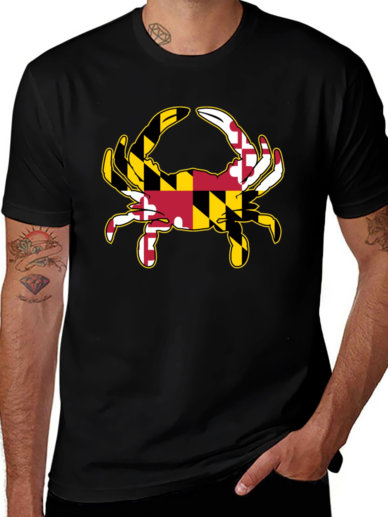 Variant 4 of Maryland Flag Crab T-Shirt