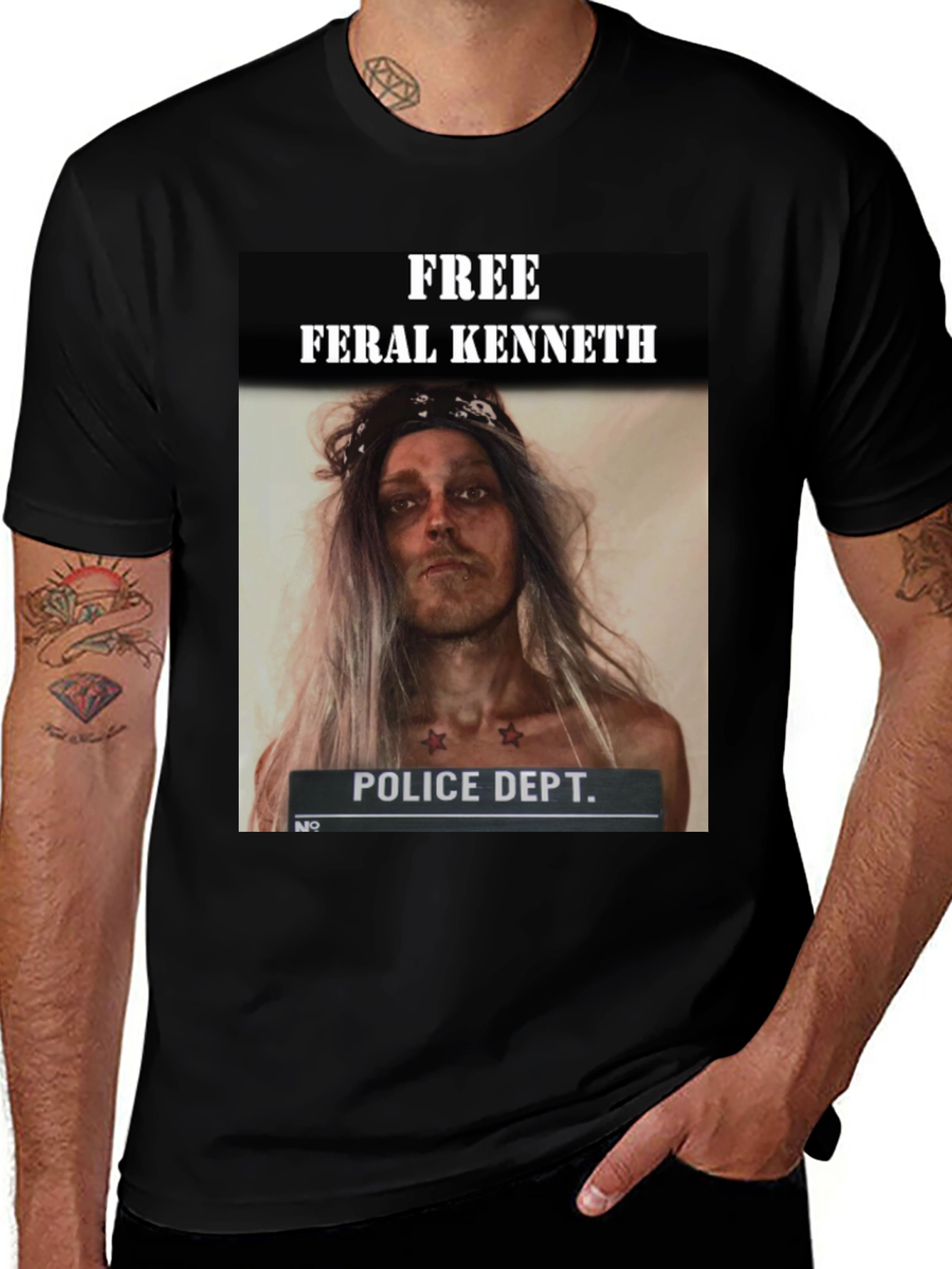 Variant 9 of Free Feral Kenneth Mugshot Graphic T-Shirt
