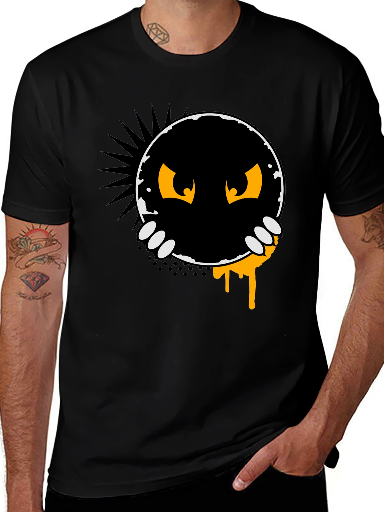Variant 13 of Monster Peek-a-Boo Graphic Tee - Black
