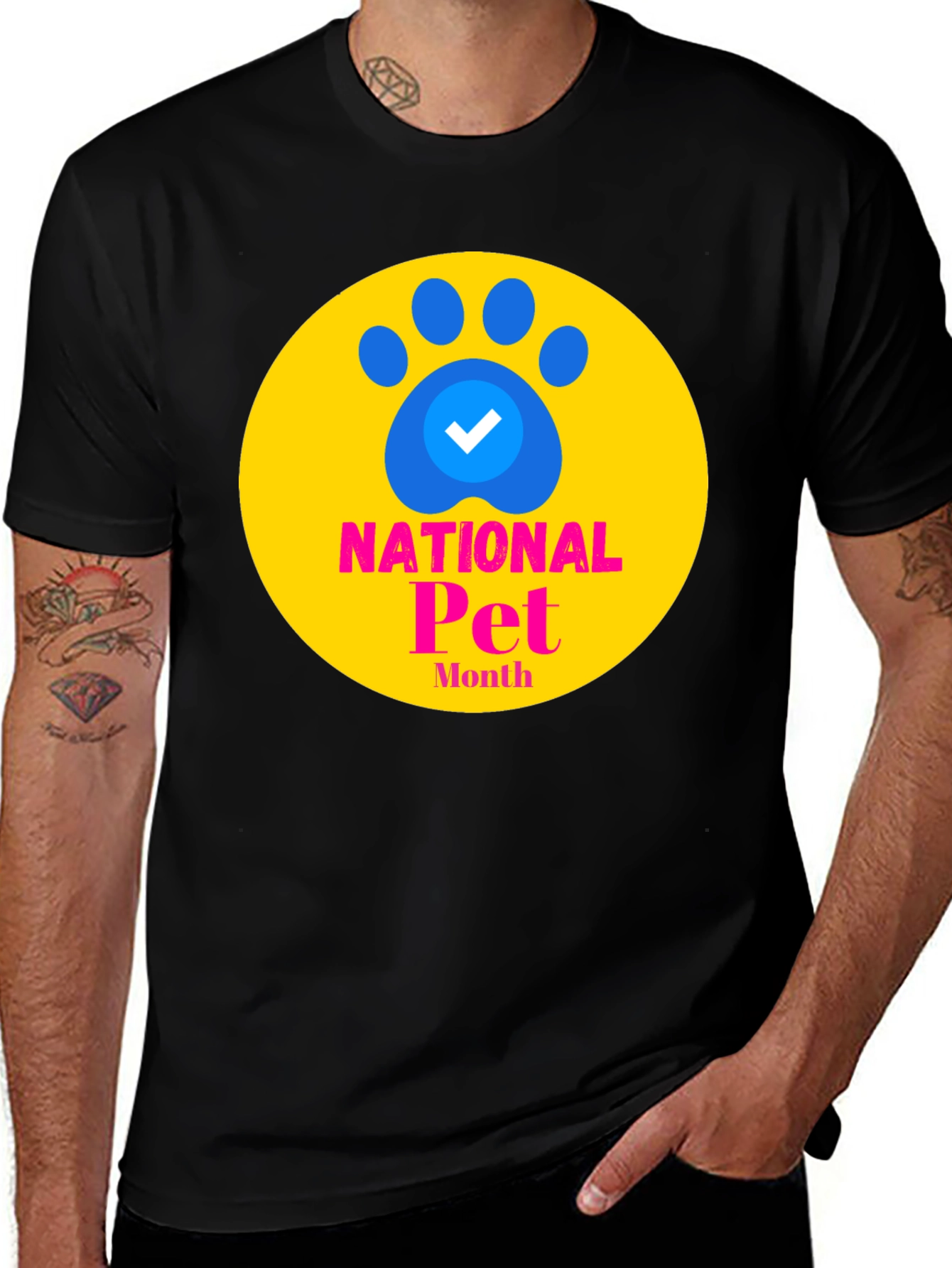 National Pet Month Graphic Tee - Black