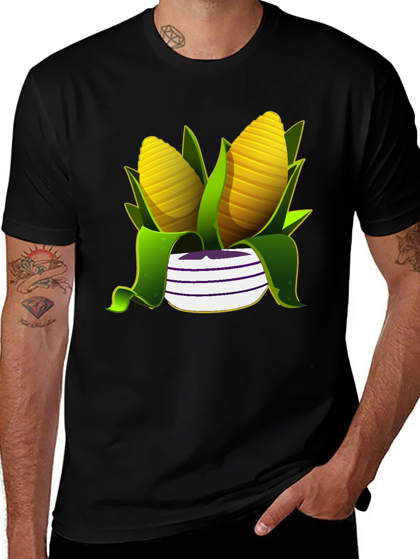 Variant 24 of Corn Cob Graphic Tee - Black Unisex T-Shirt