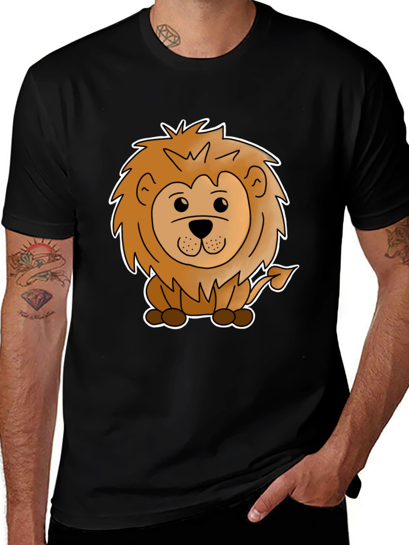 Variant 5 of Lion Graphic Tee - Cute Cartoon Animal Shirt