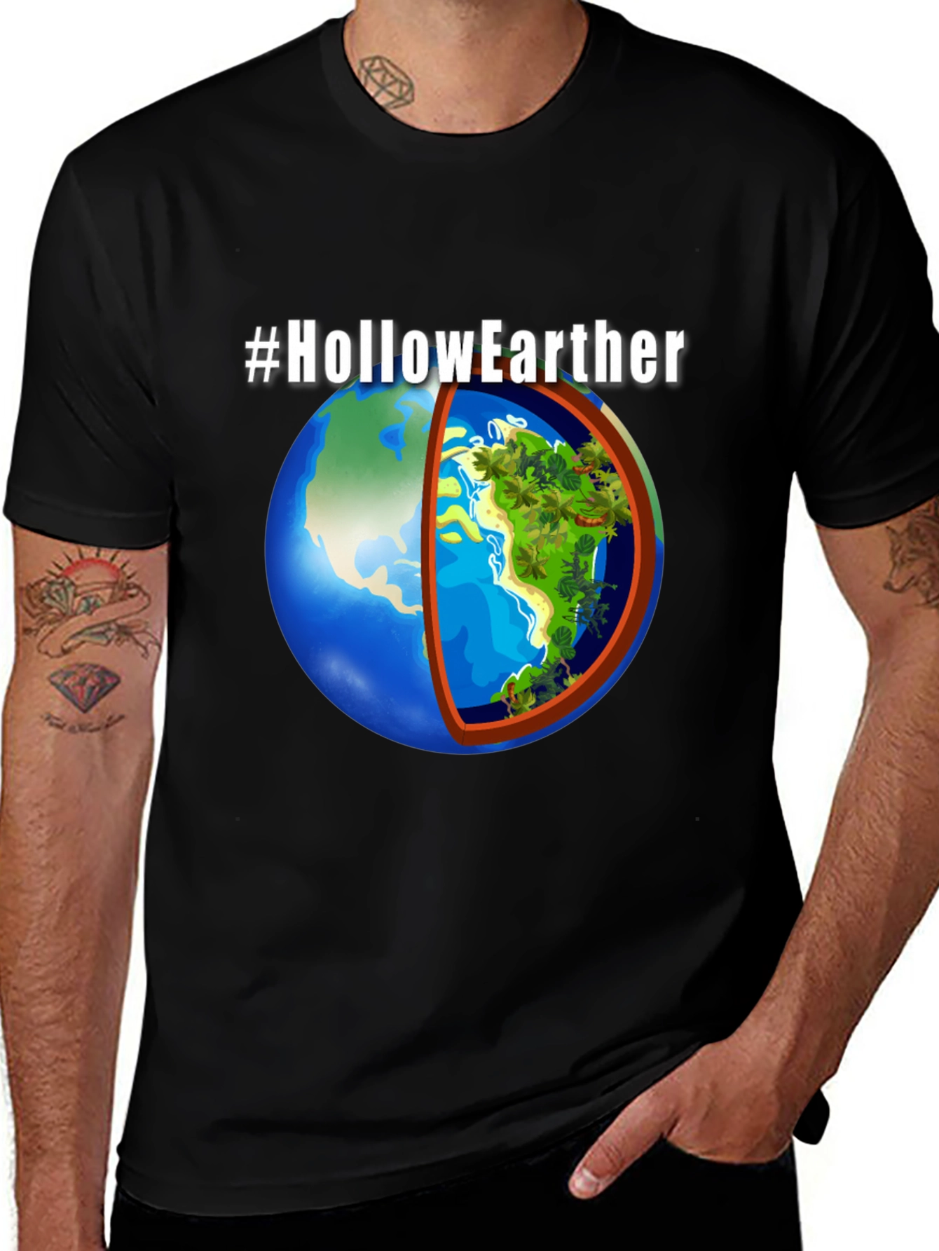 Hollow Earther Graphic T-Shirt - Conspiracy Theory Tee