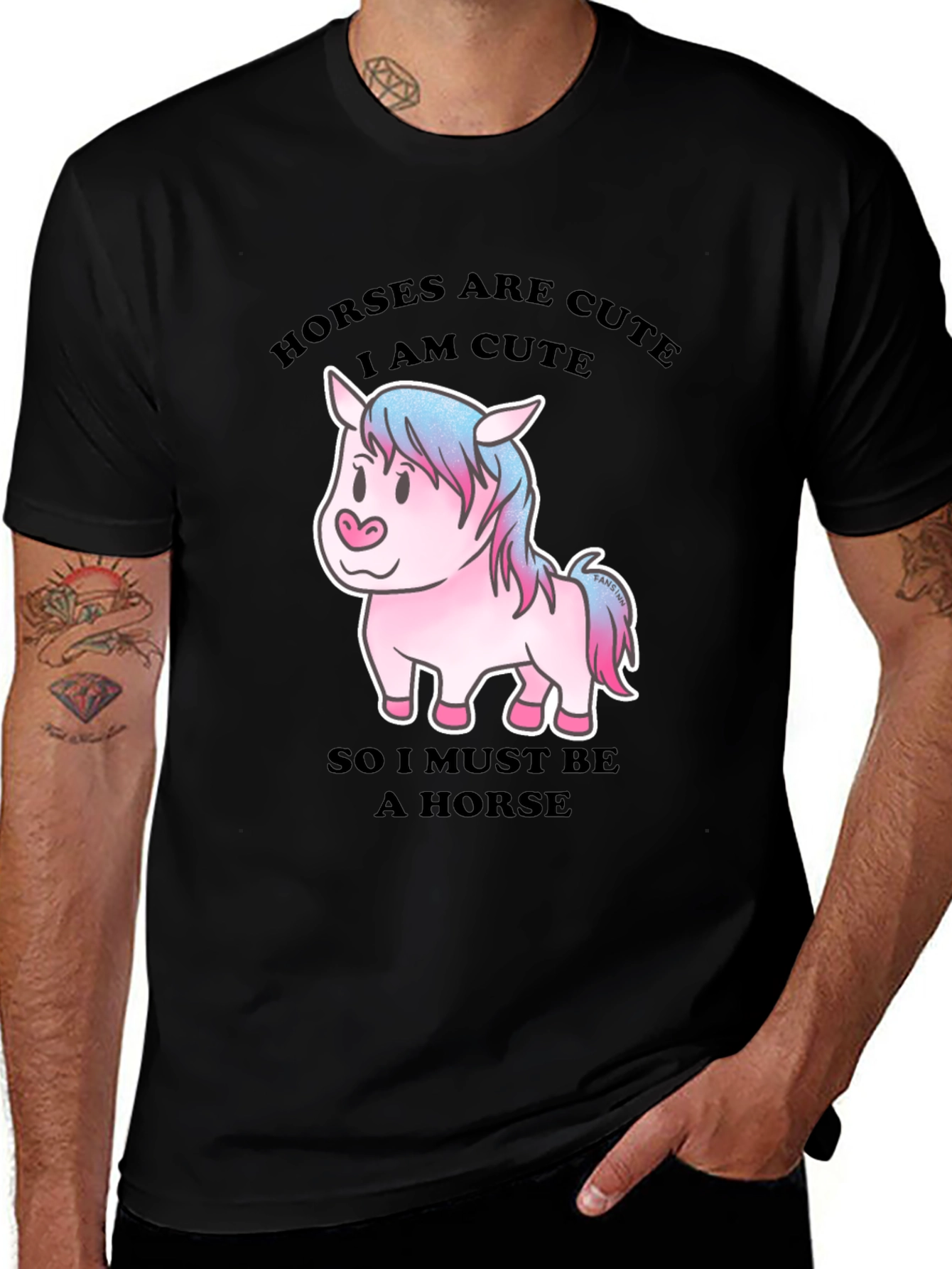Variant 26 of Cute Horse Cartoon Graphic T-Shirt
