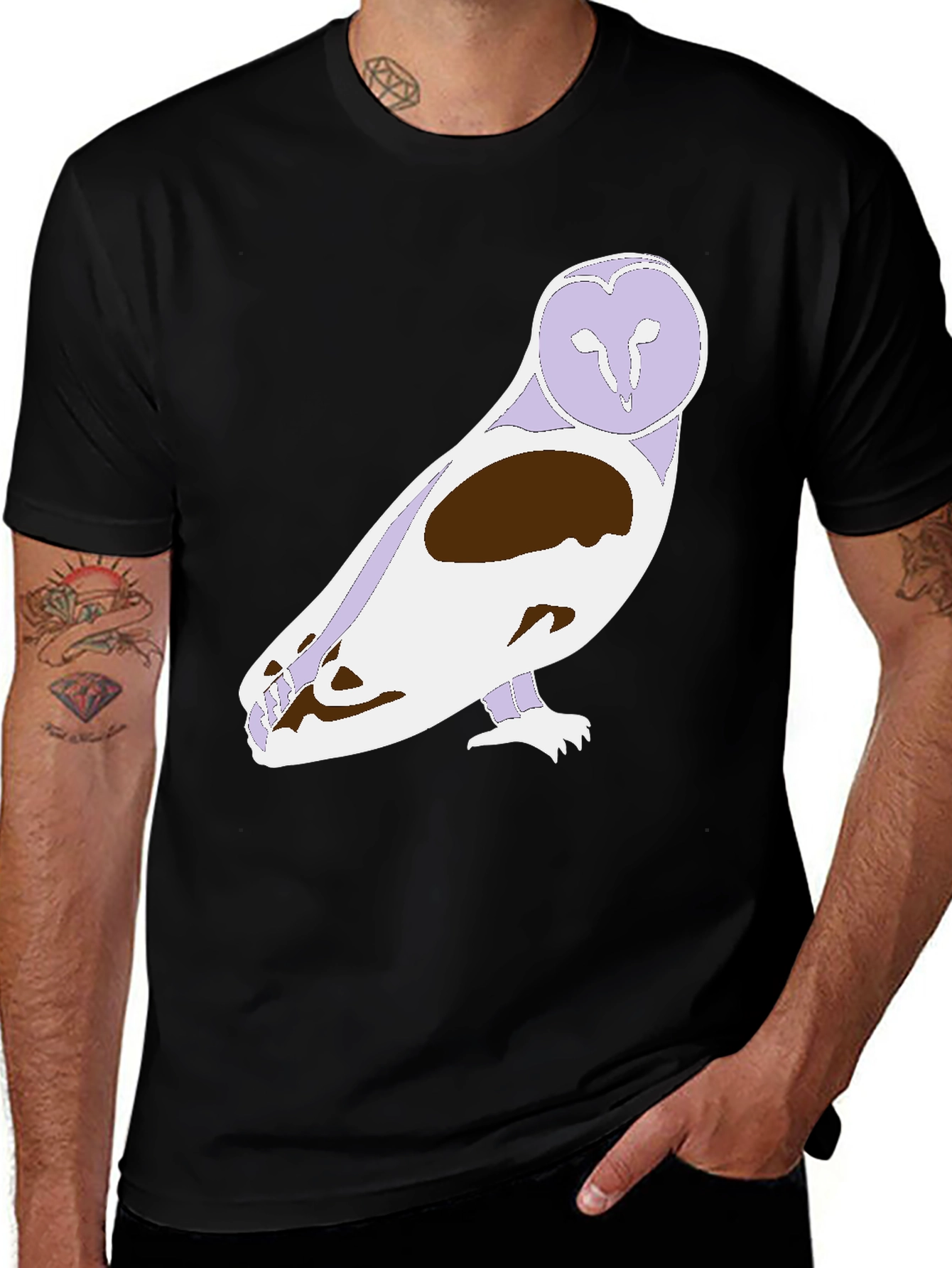 Variant 24 of Owl Graphic Print Black T-Shirt