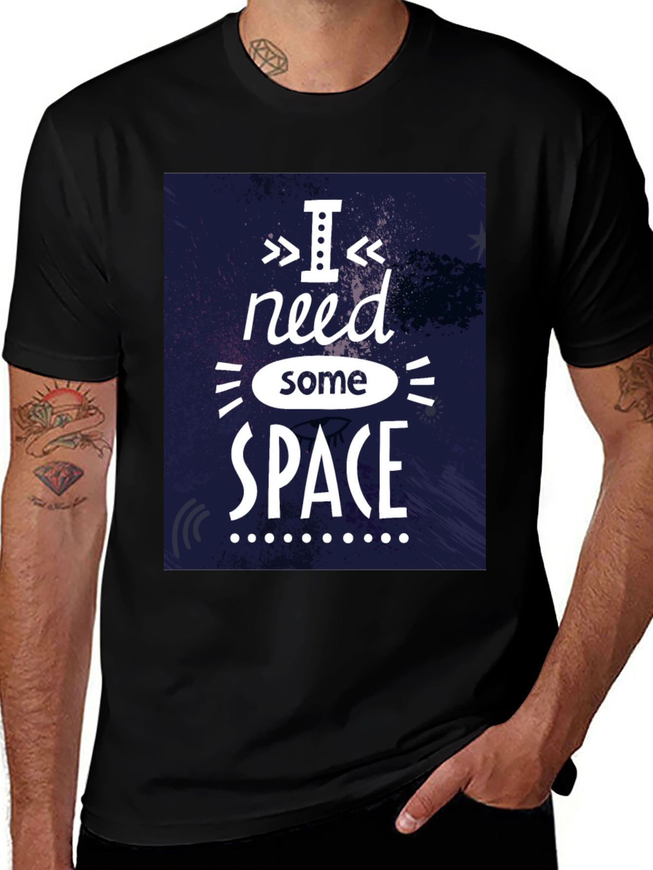 Variant 24 of I Need Some Space Graphic T-Shirt - Black