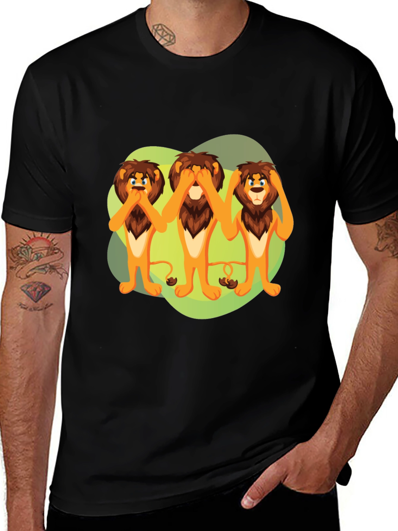 Variant 23 of Hear, See, Speak No Evil Lions Graphic Tee