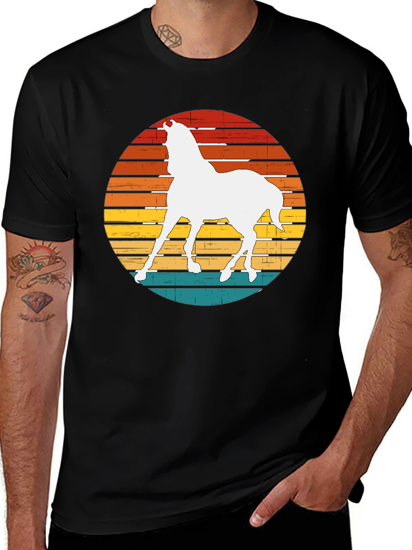 Variant 24 of Retro Horse Graphic Tee - Stylish Comfort