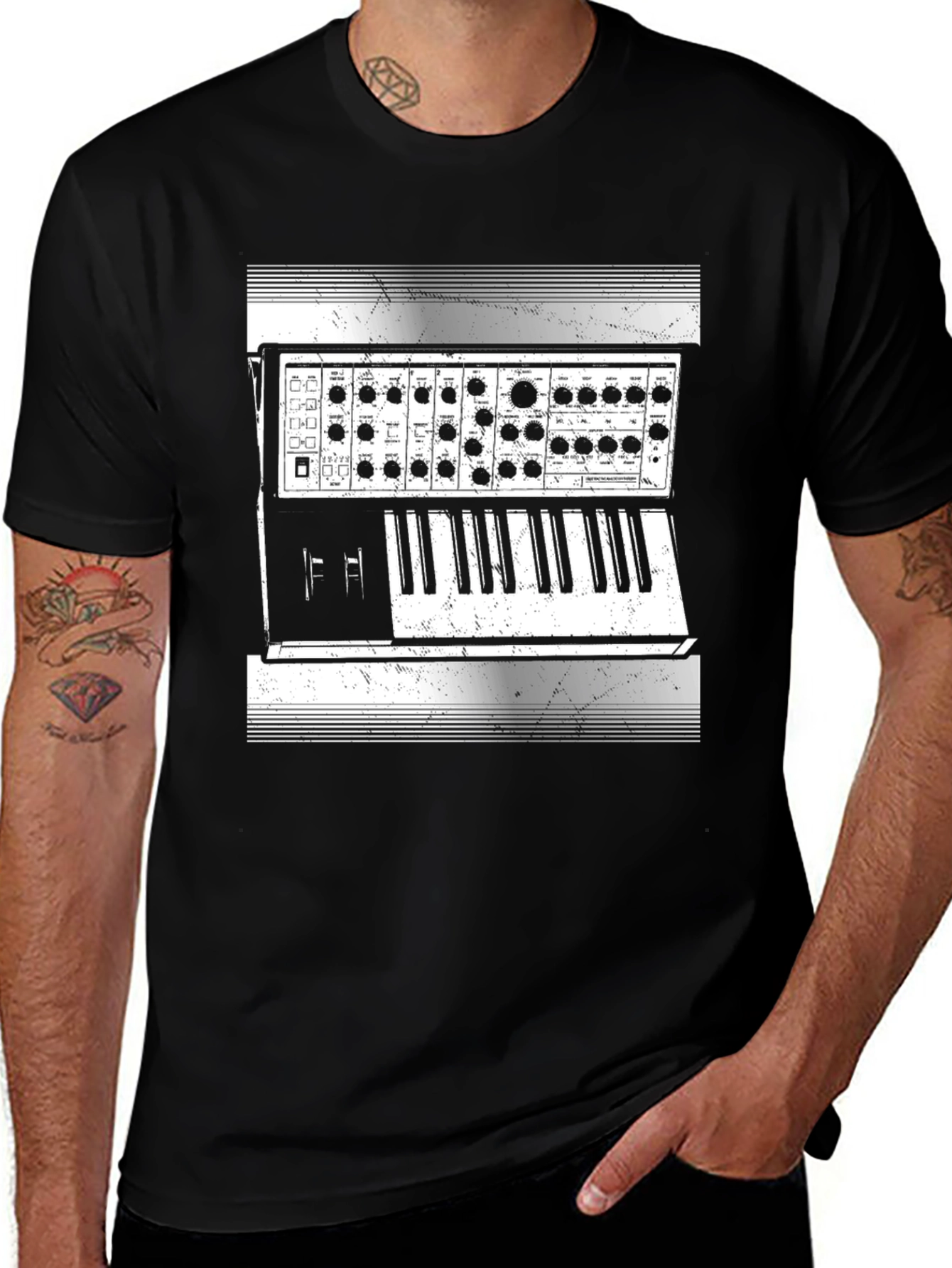 Synthesizer Graphic Tee - Music Lover Gift