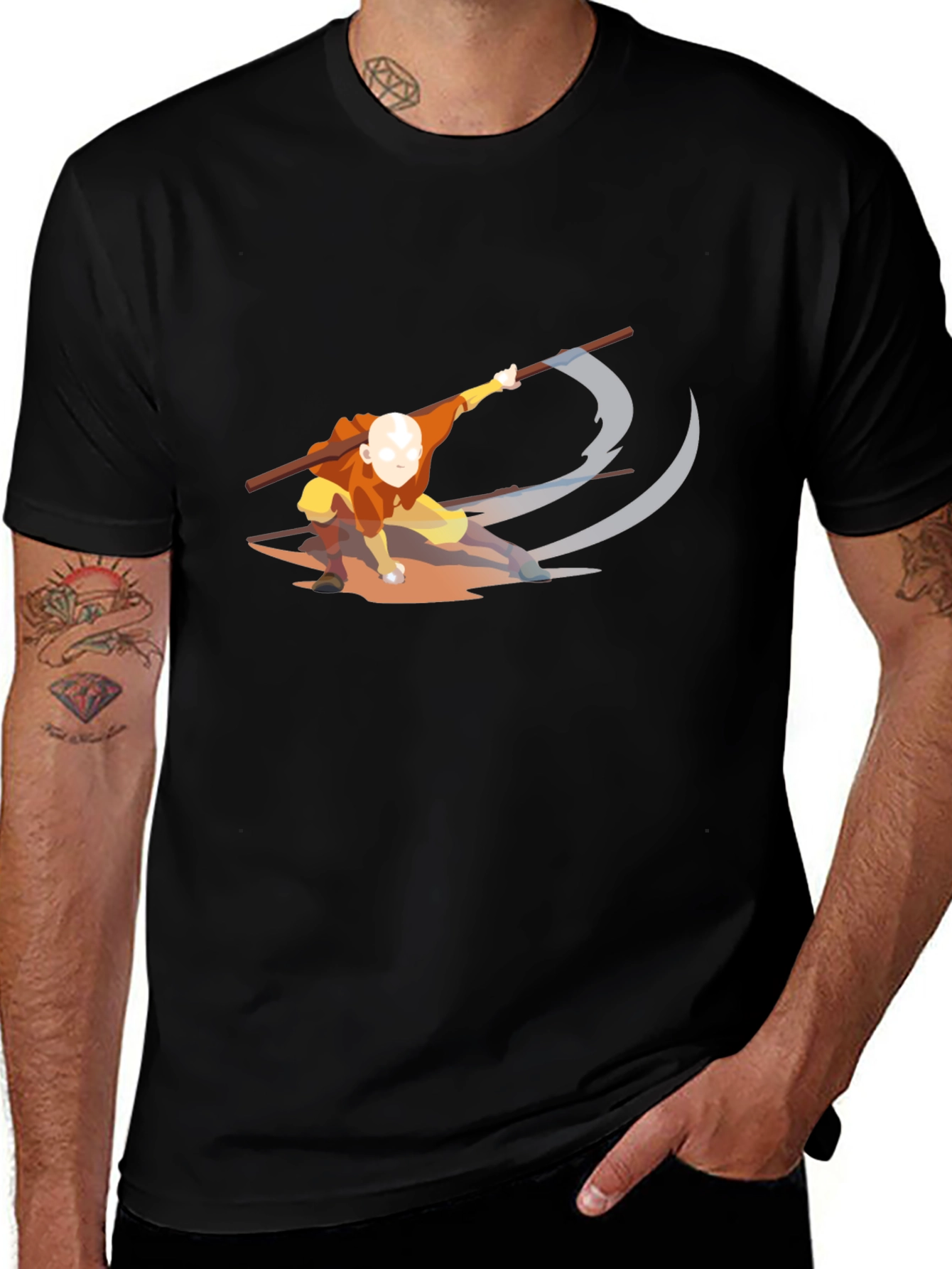 Aang Avatar Black T-Shirt