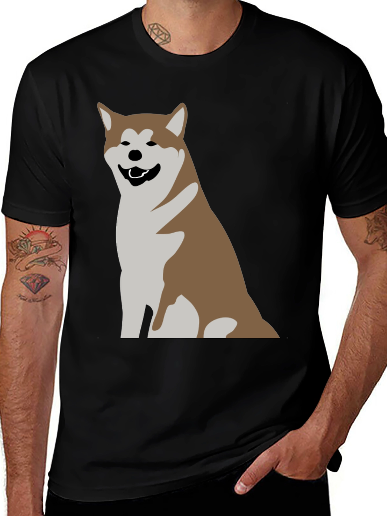 Akita Dog Graphic Print T-Shirt - Casual Comfort
