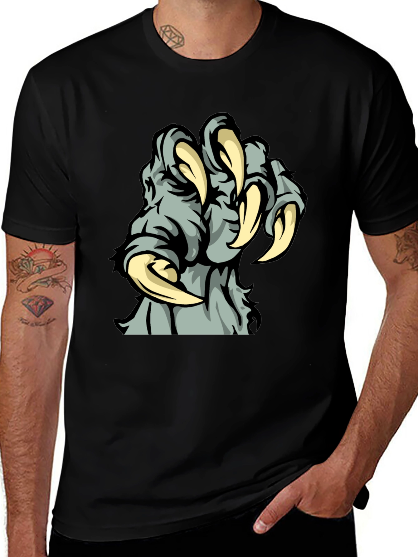 Variant 18 of Monster Claw Graphic Tee - Bold Black T-Shirt
