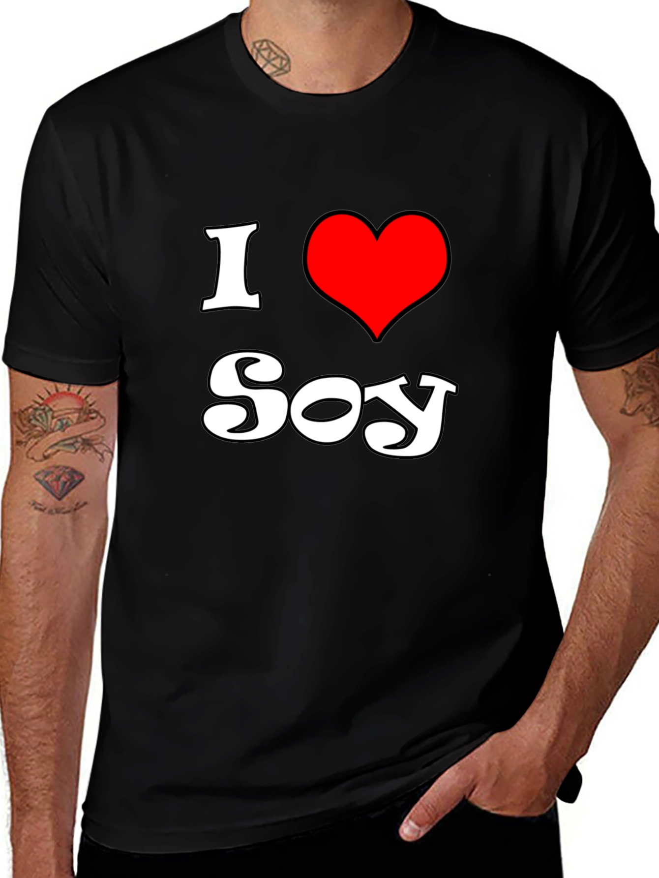 Variant 16 of I Heart Soy Black Cotton Tee