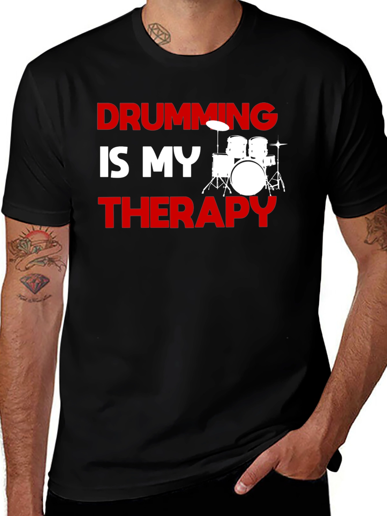 Variant 4 of Drumming is My Therapy Graphic T-Shirt