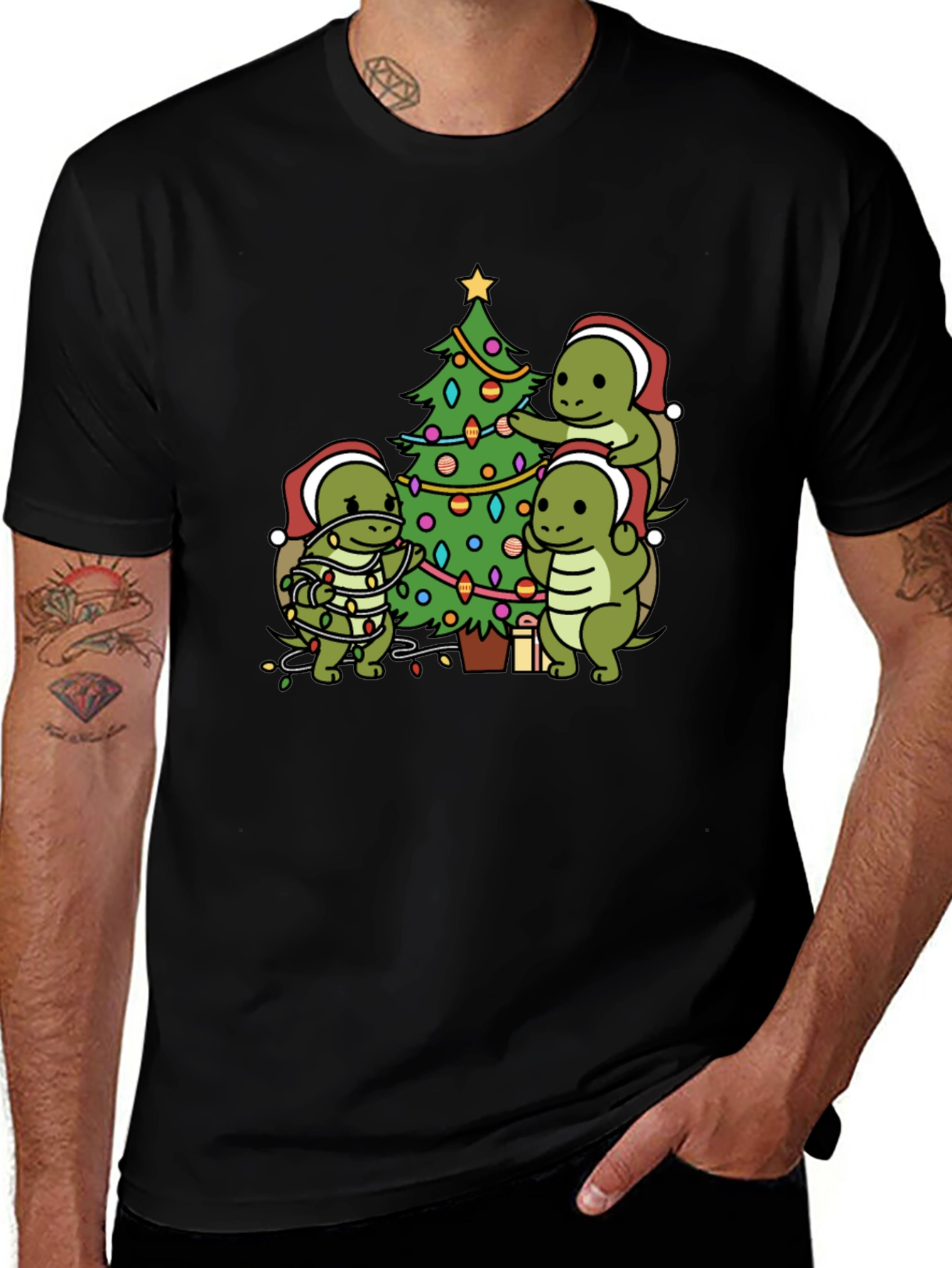 Variant 5 of Turtle Christmas Tree T-Shirt