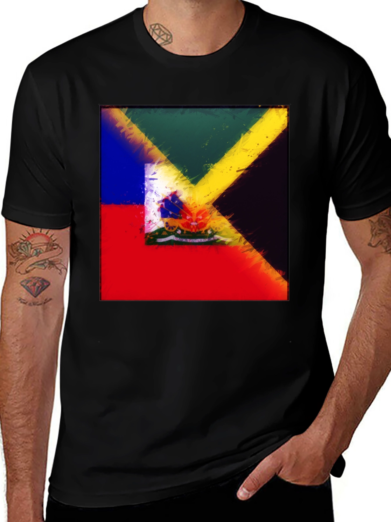 Variant 6 of Abstract Flag Graphic Print Tee