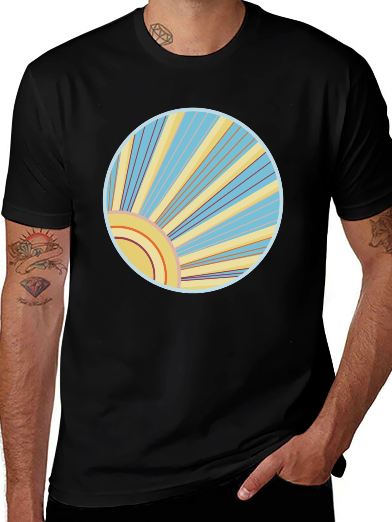 Variant 8 of Retro Sunburst Graphic Tee