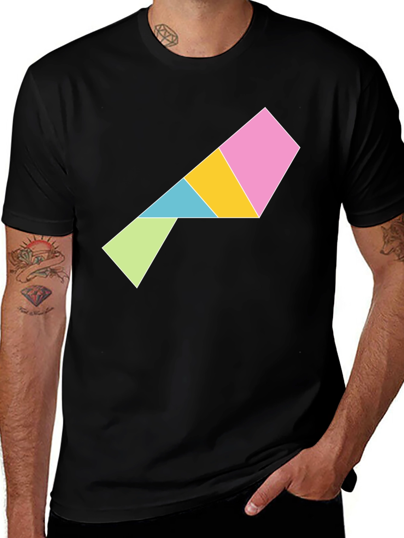 Geometric Puzzle Piece T-Shirt - Modern Art Tee