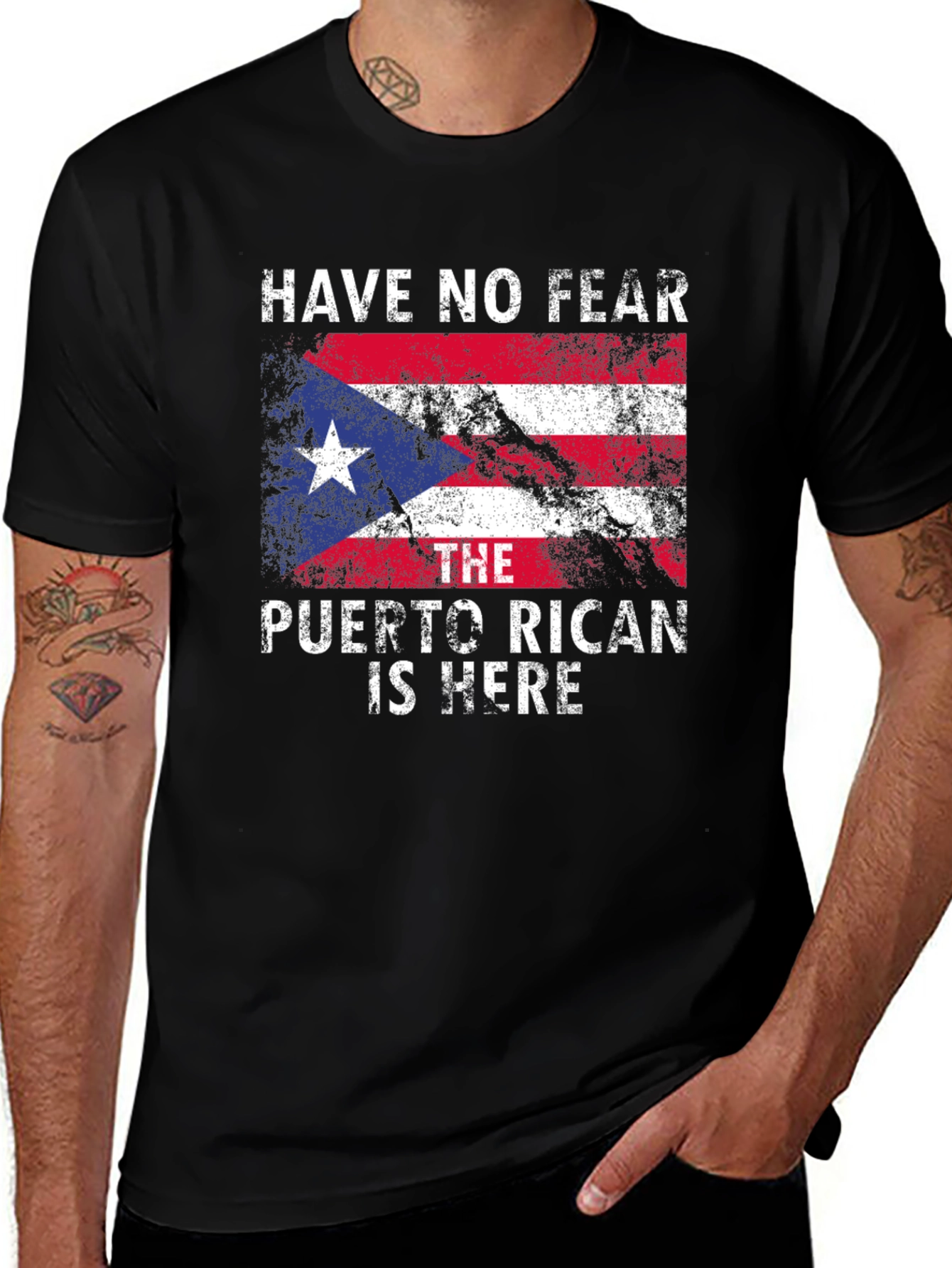Puerto Rican Flag T-Shirt - Have No Fear Design
