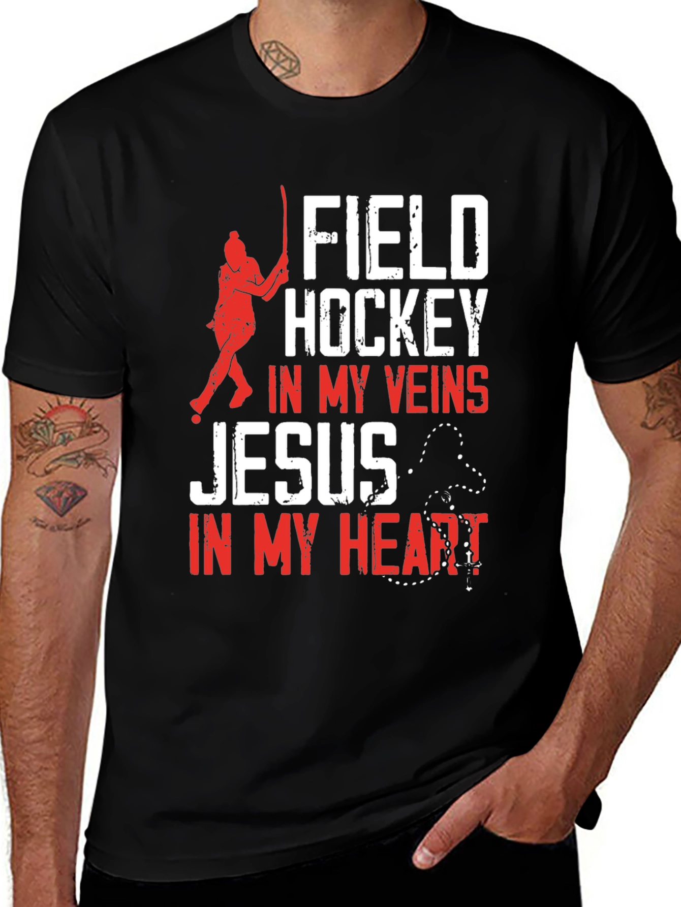 Variant 3 of Field Hockey & Jesus T-Shirt