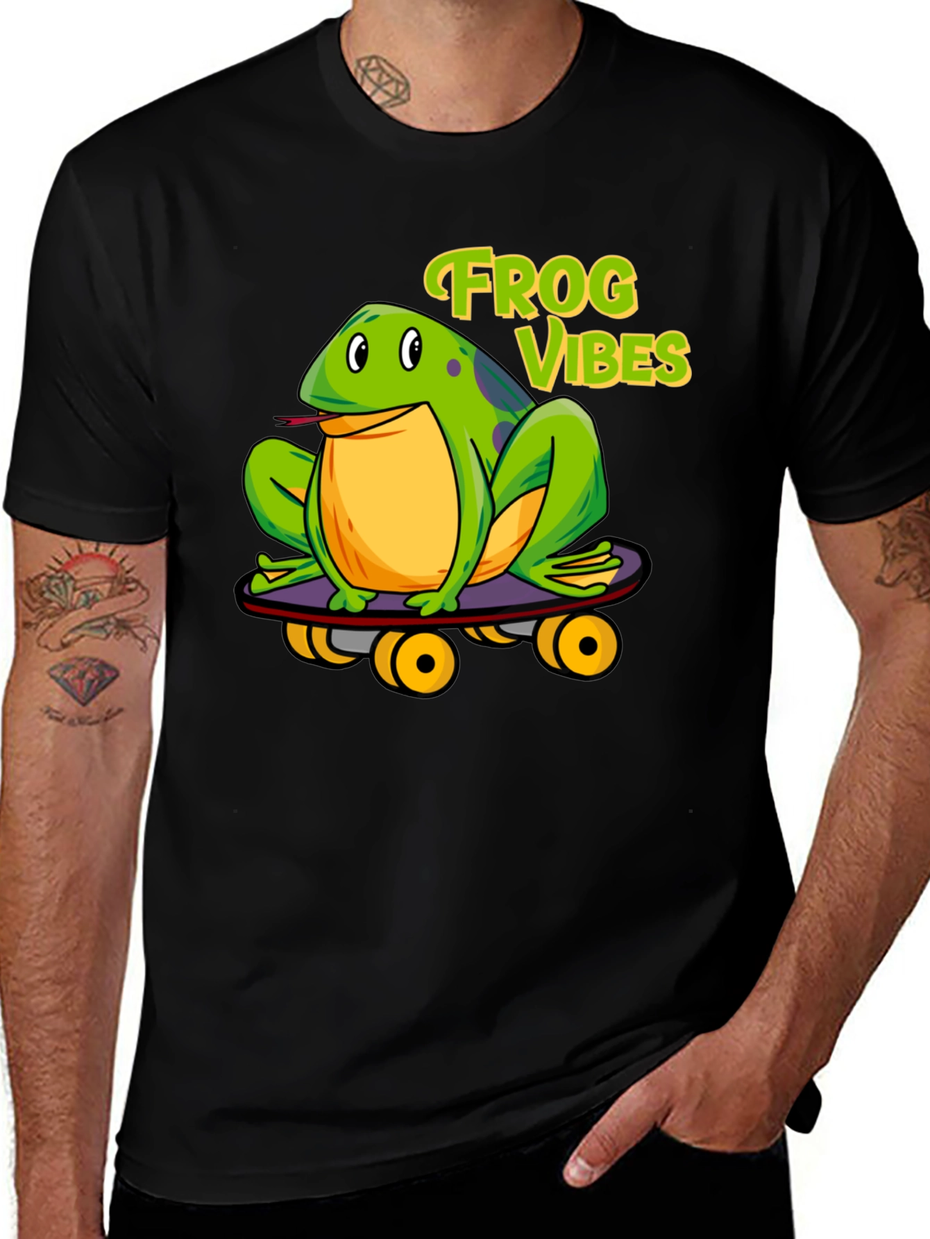 Variant 8 of Frog Vibes Skateboarder Graphic Tee