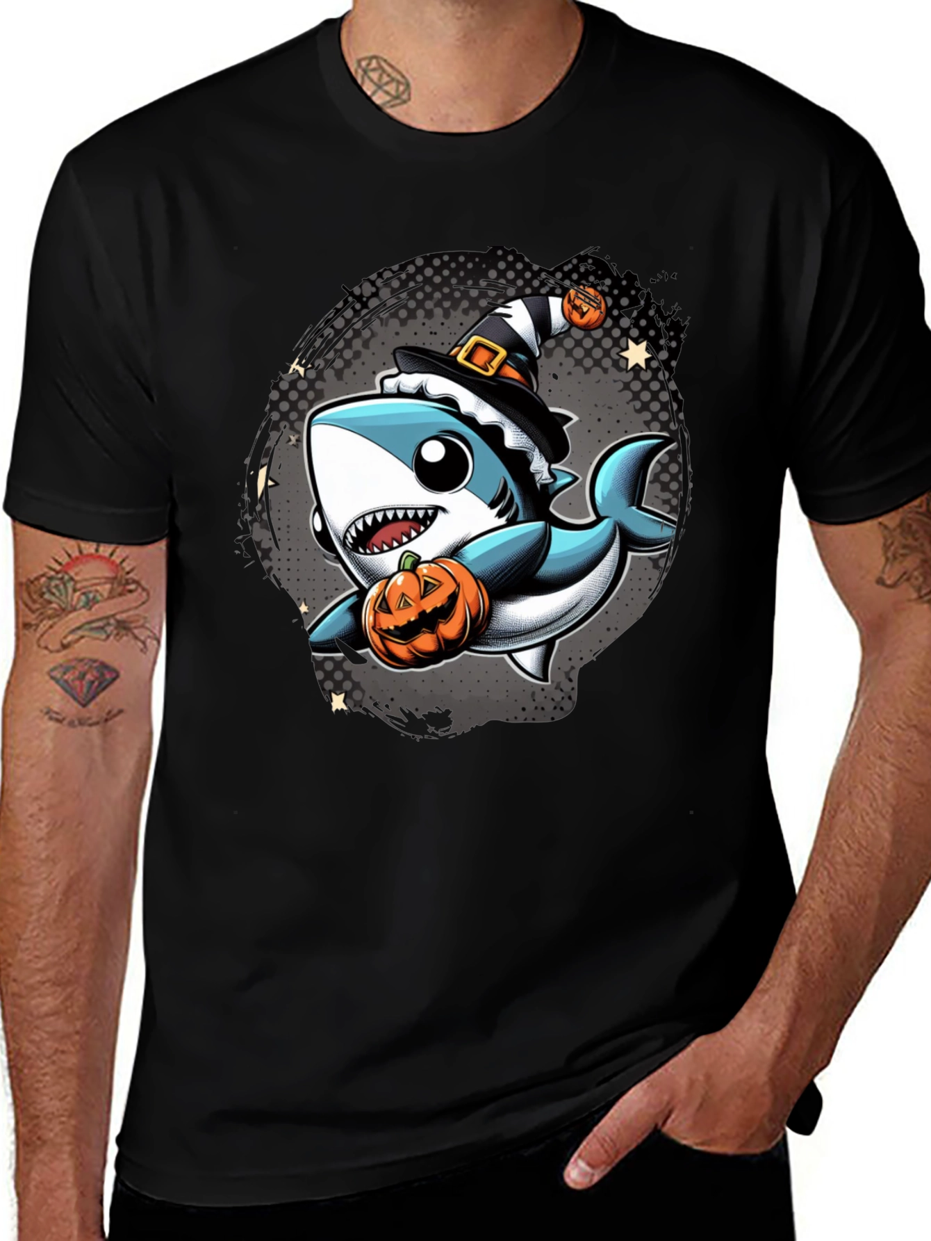 Halloween Shark Graphic T-Shirt