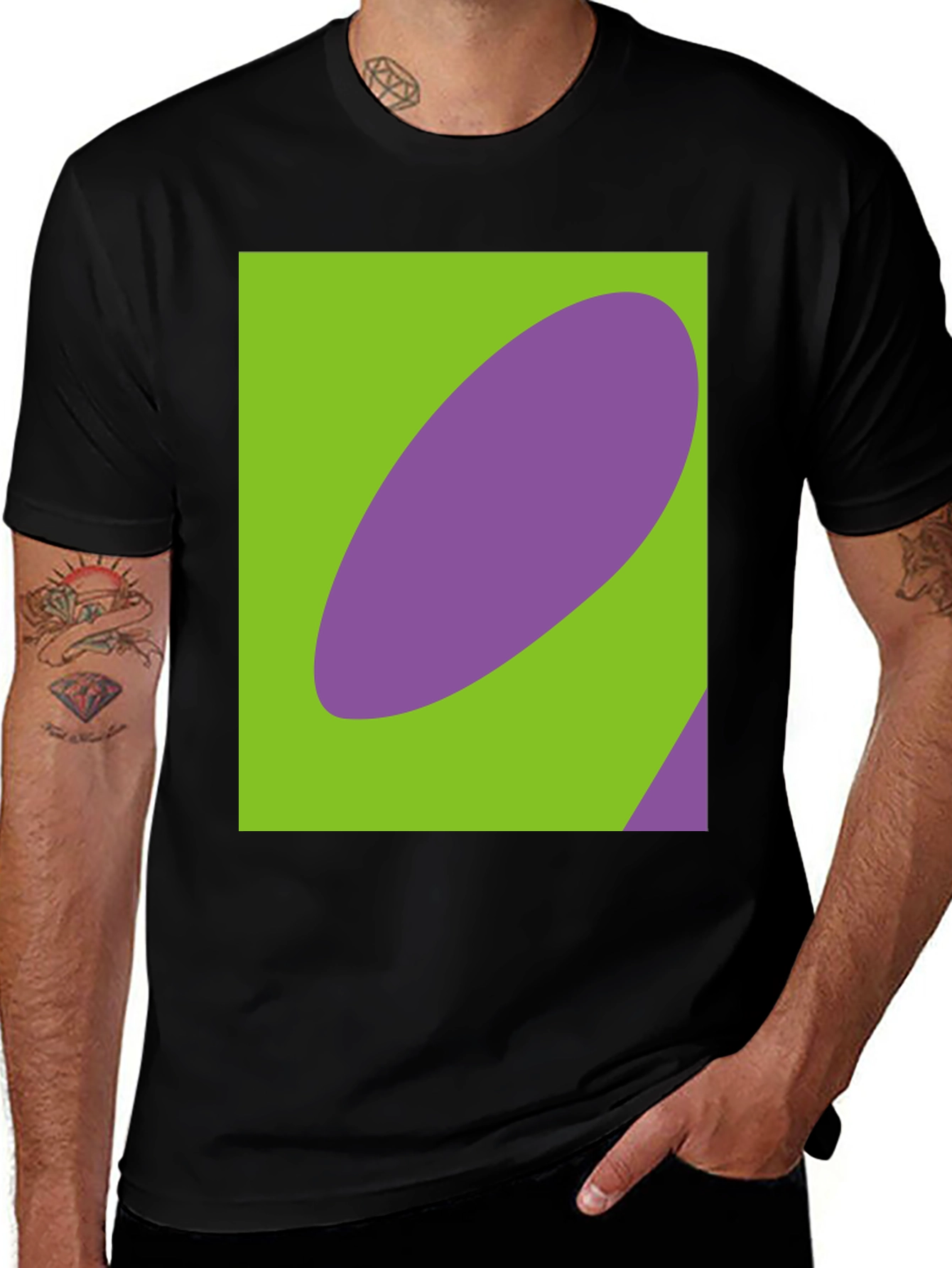Variant 16 of Abstract Graphic Print Black T-Shirt