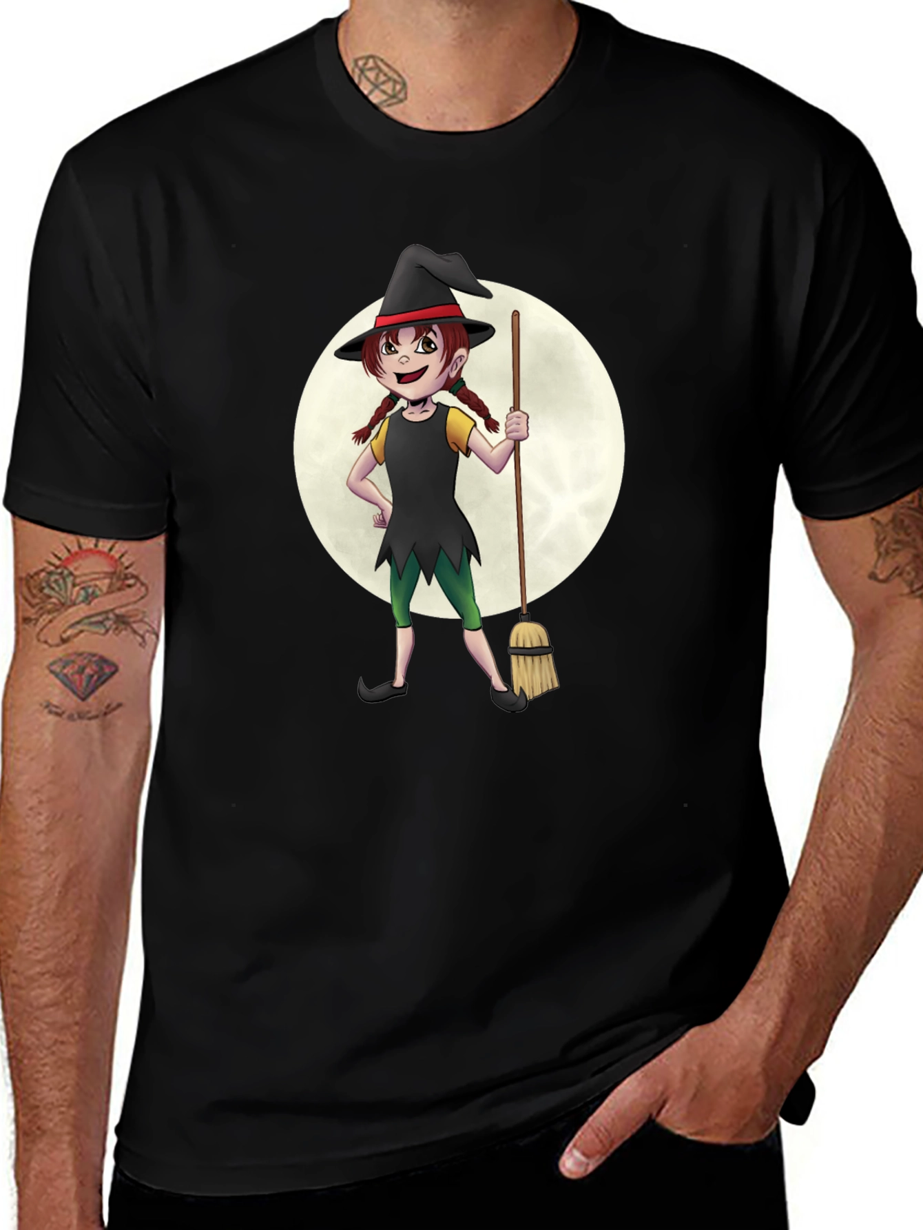 Variant 18 of Whimsical Witch Graphic Tee - Unisex Cotton Blend