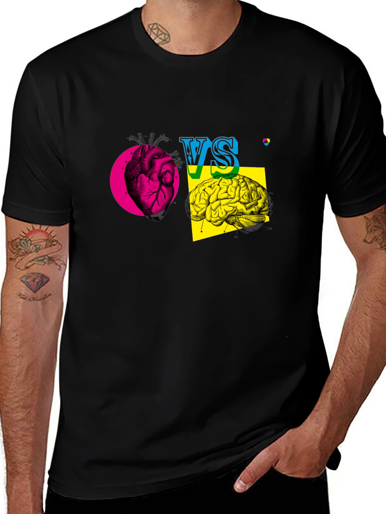 Variant 14 of Heart vs. Brain T-Shirt - Logic vs. Emotion Tee