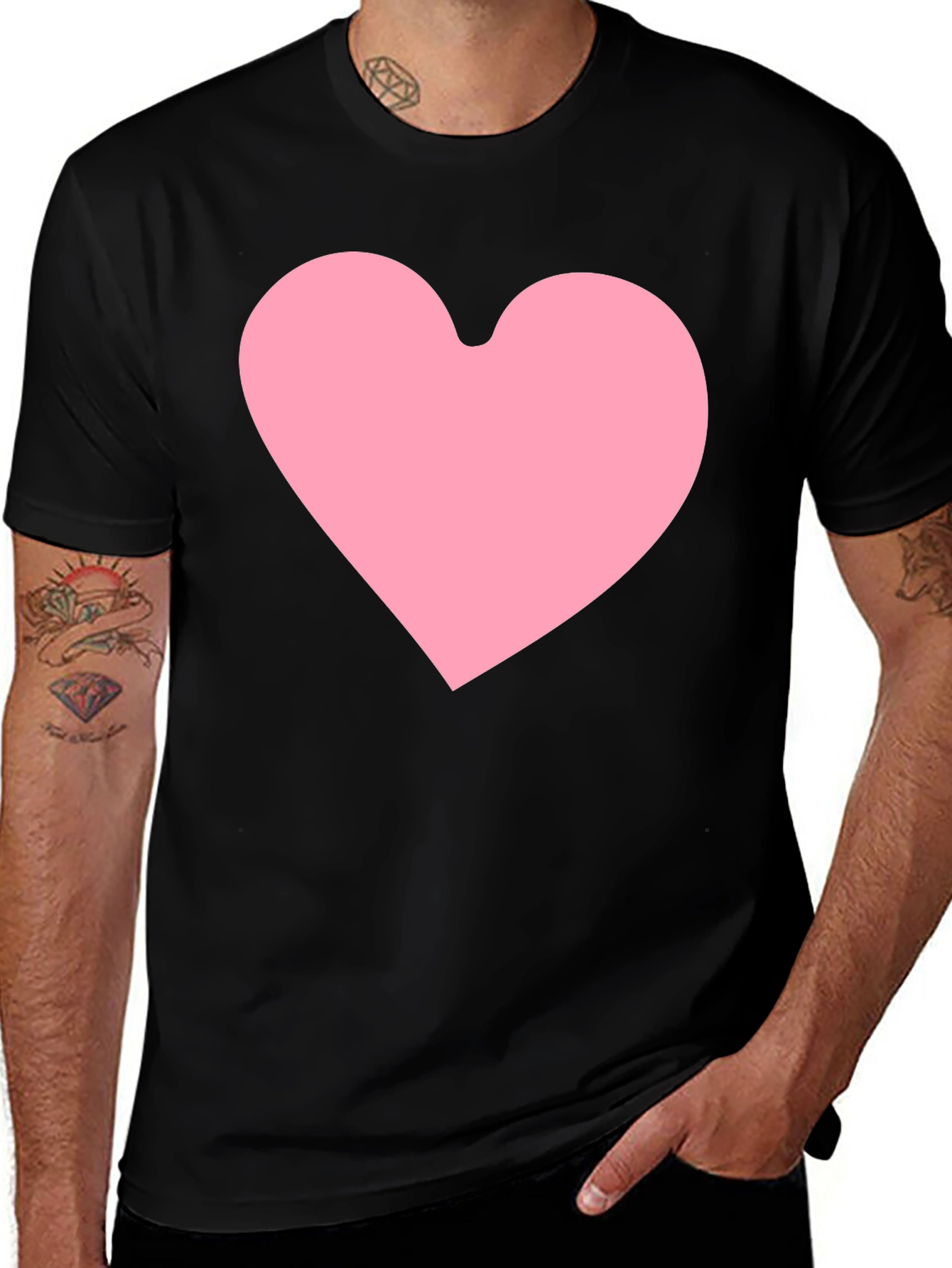 Variant 22 of Heart Graphic Black T-Shirt