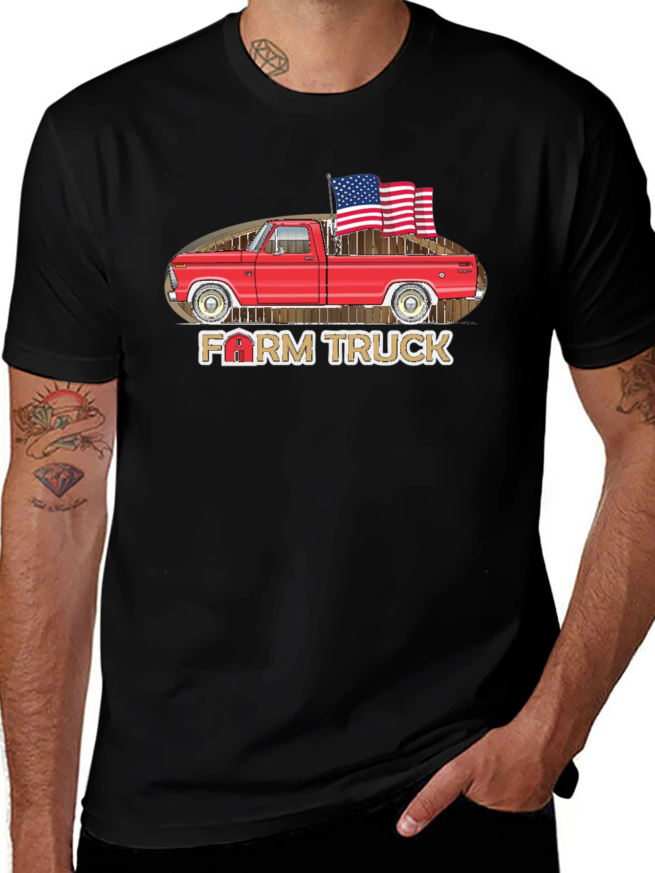 Farm Truck Patriotic T-Shirt