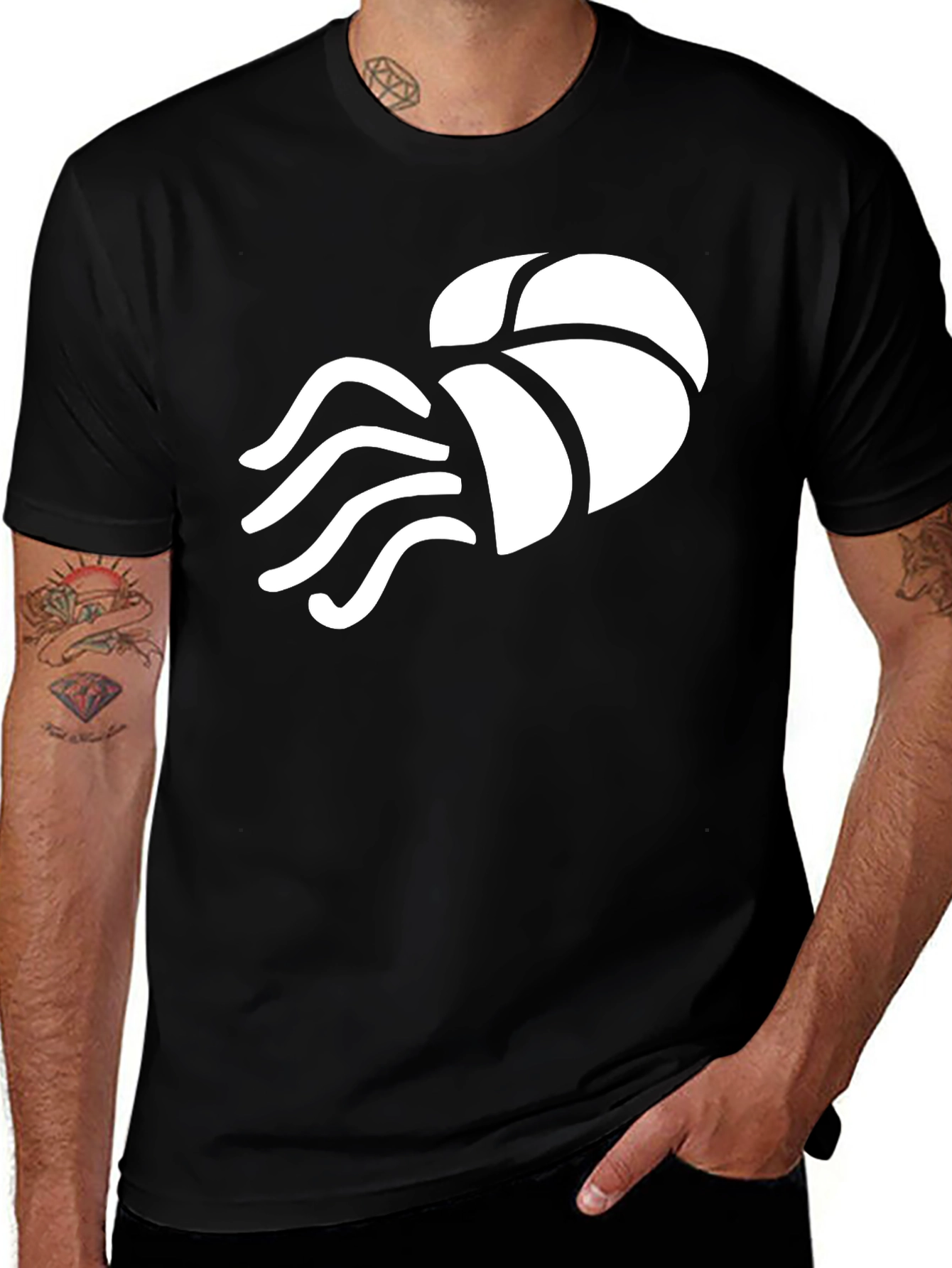 Variant 3 of Men's Black Jellyfish Graphic Tee