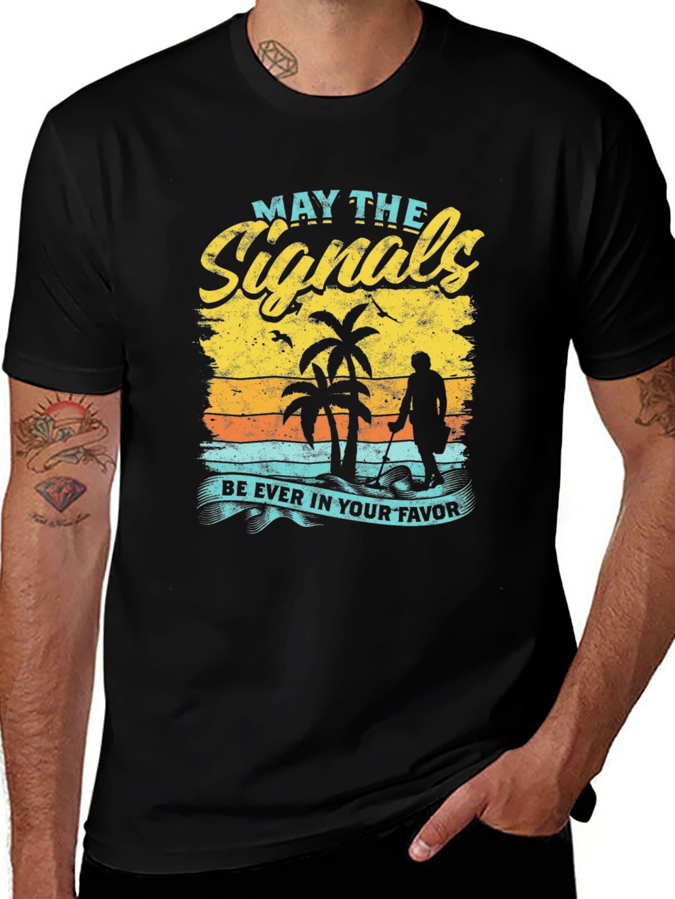 Variant 14 of Metal Detecting T-Shirt: May the Signals Be Ever in Your Favor