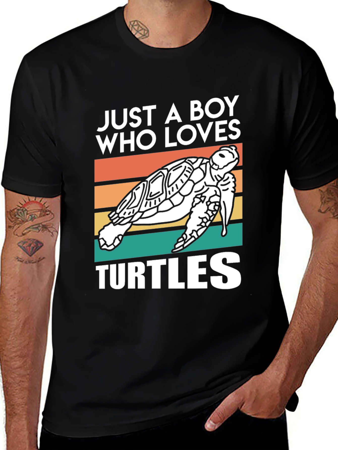 Variant 29 of Just A Boy Who Loves Turtles Graphic Tee