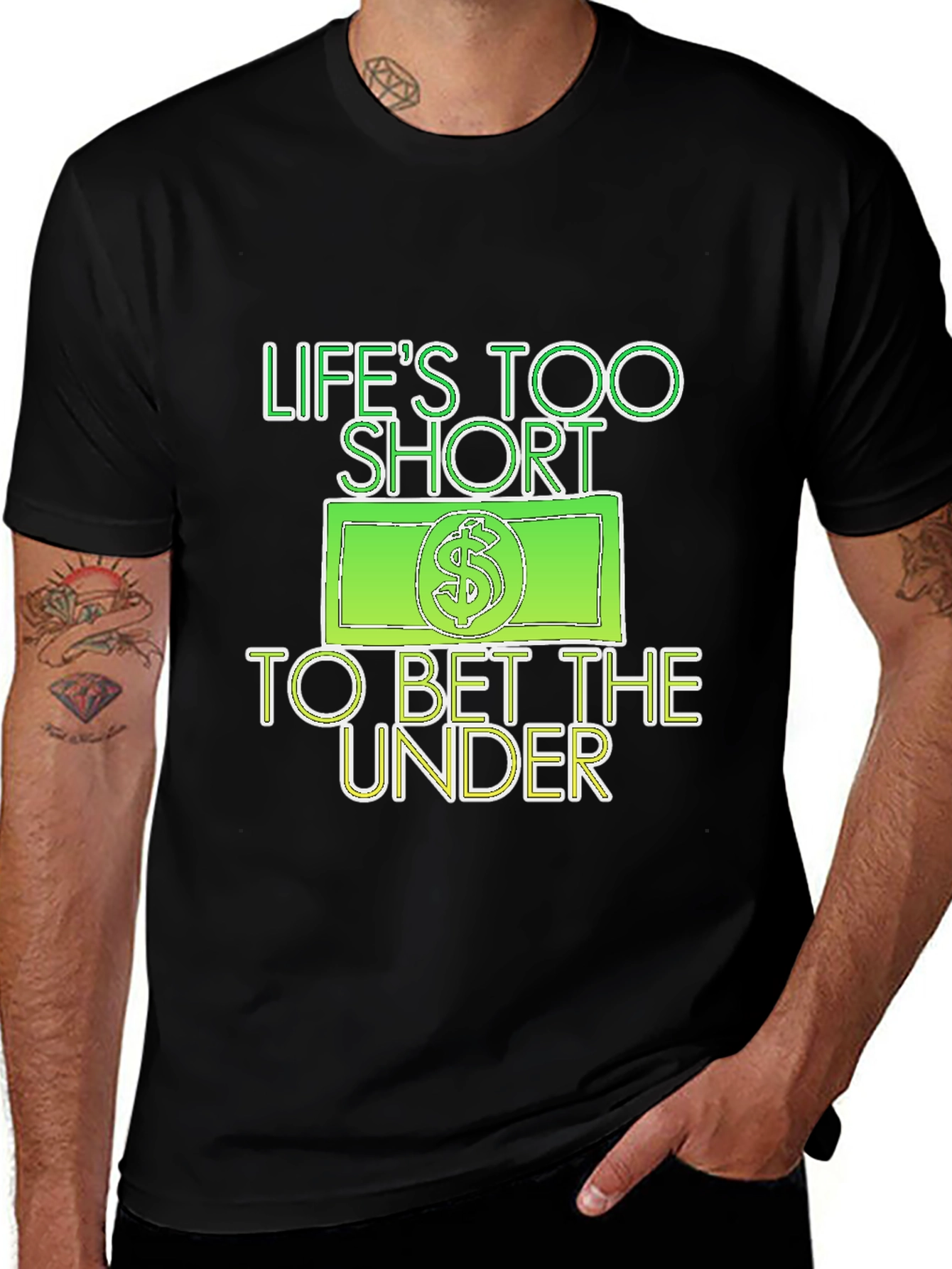 Variant 12 of Life's Too Short Graphic Tee - Black