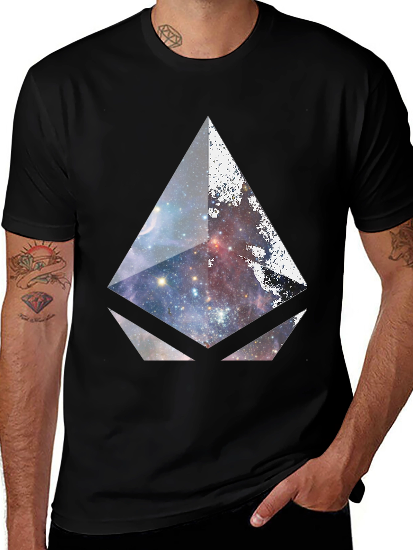 Variant 12 of Galaxy Prism Graphic Black T-Shirt