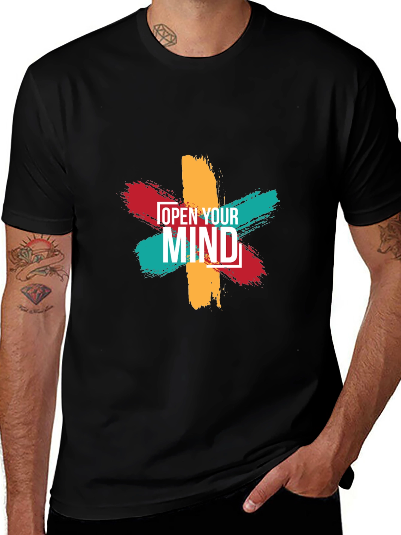 Variant 20 of Open Your Mind Graphic Tee - Stylish Black T-Shirt