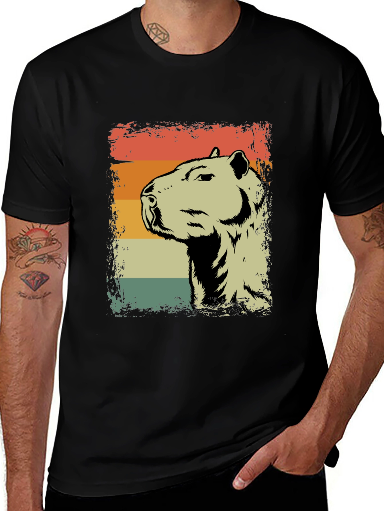 Variant 25 of Retro Capybara Graphic Tee - Vintage Style Animal Shirt