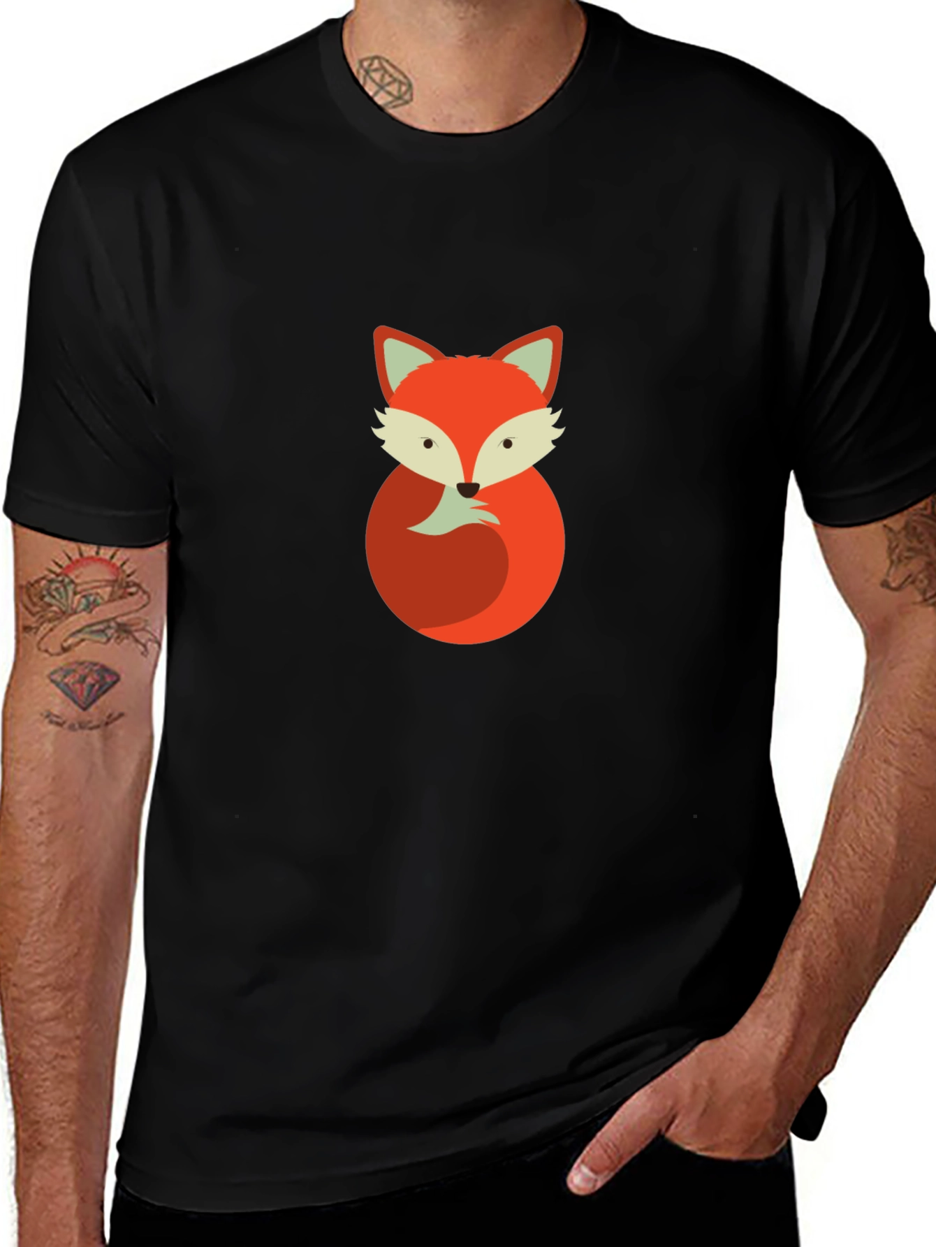 Variant 18 of Fox Graphic Tee - Men's Black Cotton T-Shirt