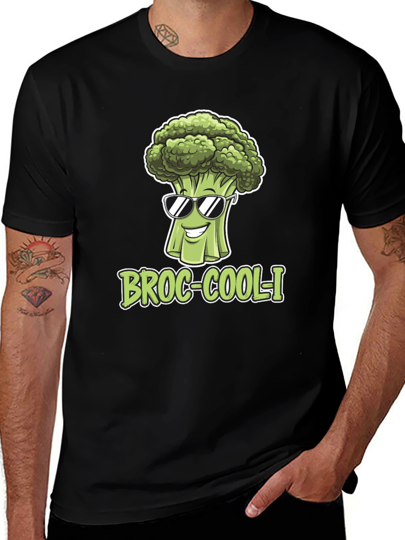 Variant 19 of Broccoli Cartoon Graphic T-Shirt - Broc-Cool-i!
