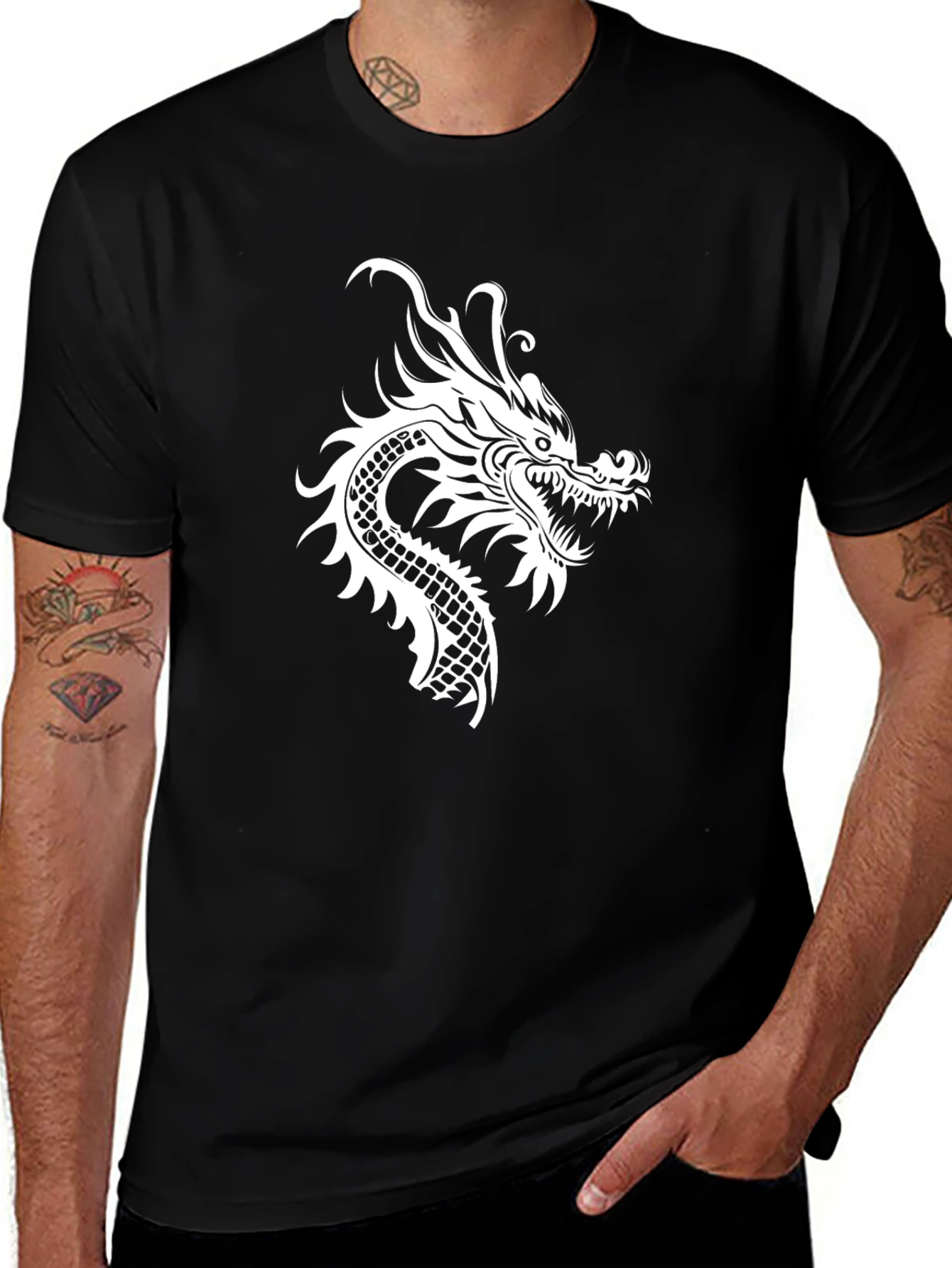 Variant 8 of Dragon Graphic Black T-Shirt
