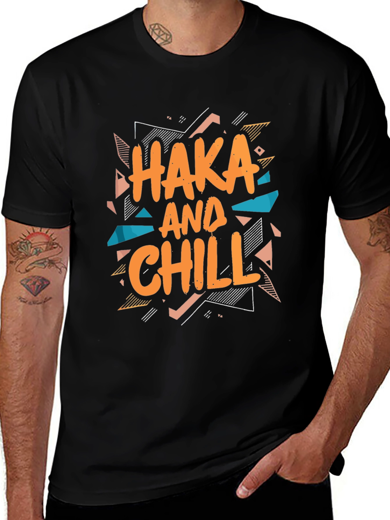 Variant 16 of Haka and Chill Graphic Tee - Black